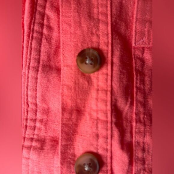 NWT Short Sleeve Linen Romper Coral Pink Women's 0 XS Shorts Universal Thread - Picture 6 of 11